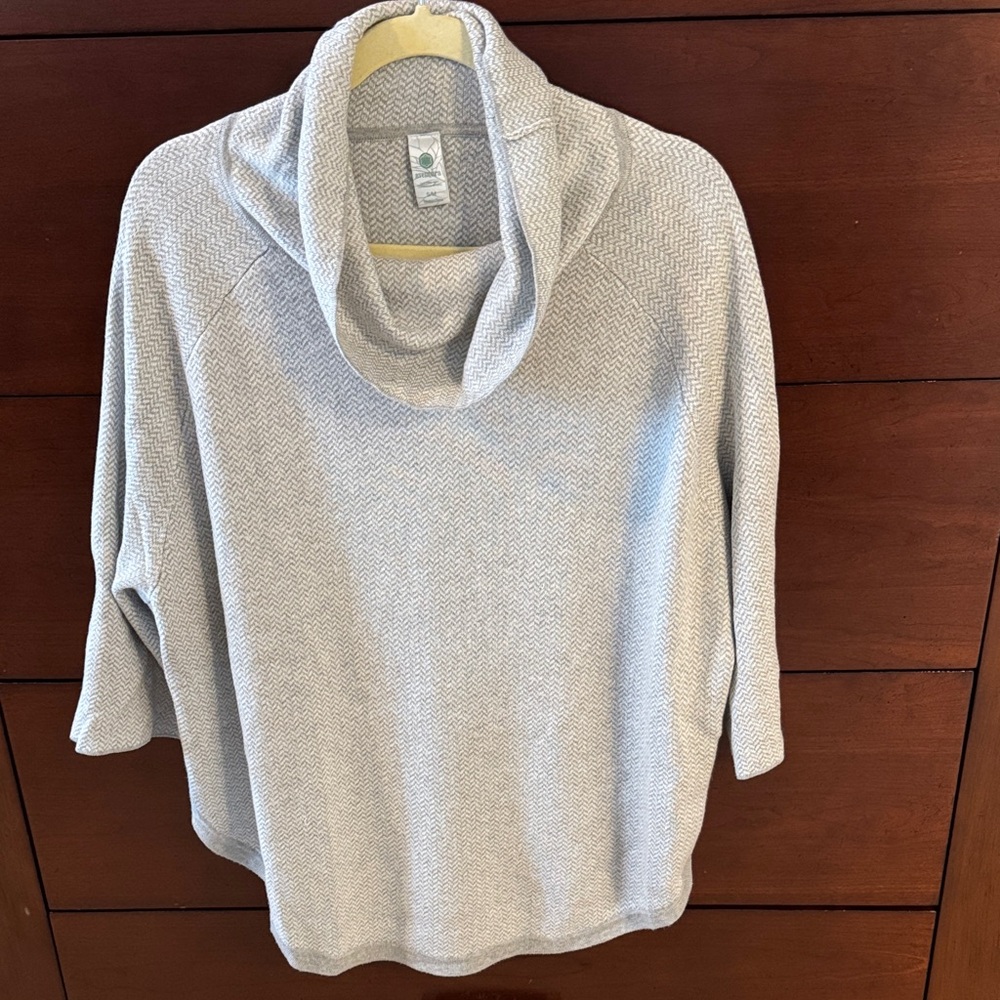 Cozy Light Gray Cowl Neck Women's Sweater